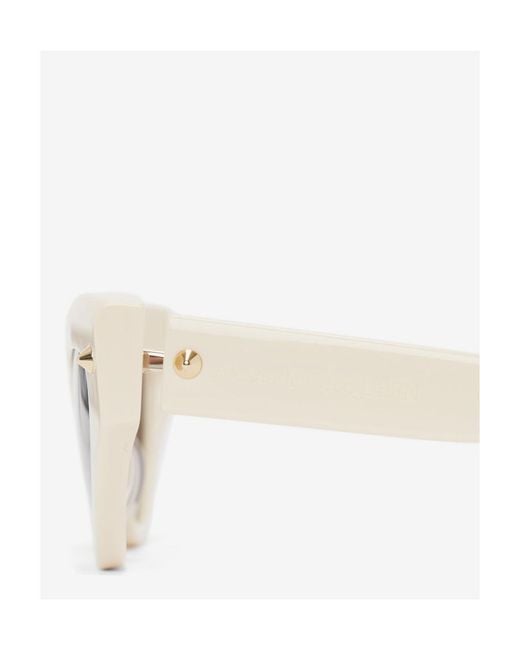 McQueen White Eyewear Cat-Eye Frame Sunglasses