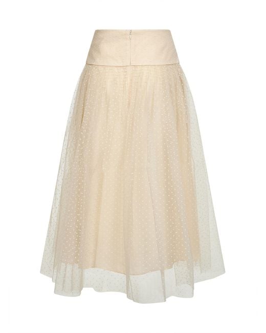 Zimmermann Natural Tulle Midi Skirt