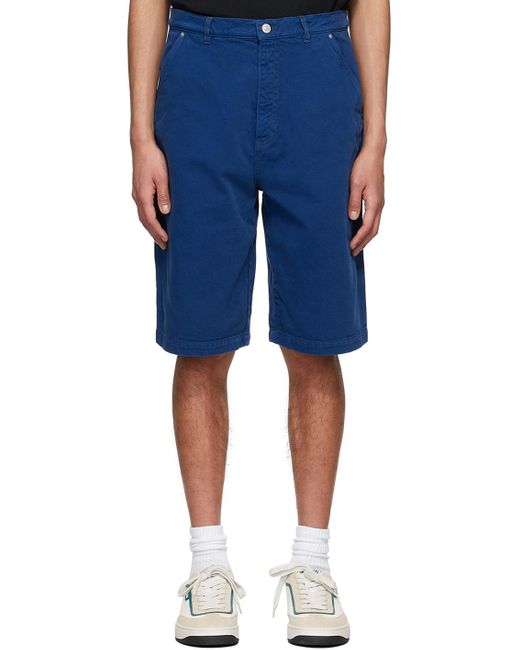 KENZO Blue Logo-Patch Denim Bermuda Shorts for men
