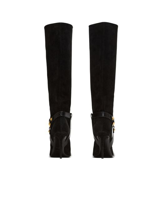 Balmain Black Eva Knee-High Heeled Boots
