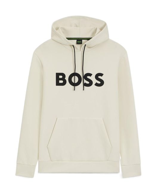 Boss White Boss Drawstring Long-Sleeved Hoodie for men