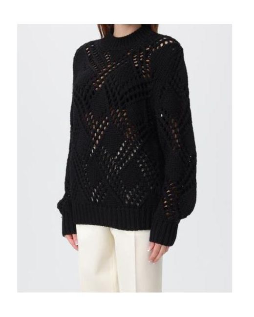 Jil Sander Blue Long-Sleeved Hollow Sweater