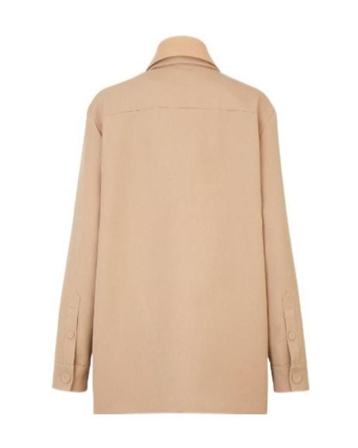 Fendi Natural Collared Belted Coat
