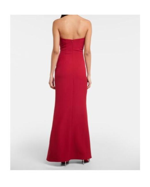 Safiyaa Red Makkari Embellished Strapless Crêpe Gown