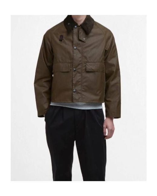 Barbour Brown Spey Slim Waxed Jacket for men