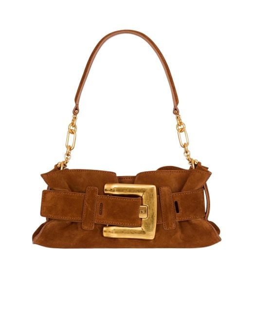 Balmain Brown Anthem Mini Shoulder Bag