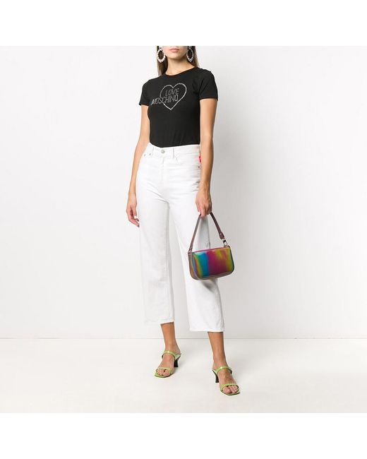 Moschino Black T-Shirt With Round Neck And Short Sleeves