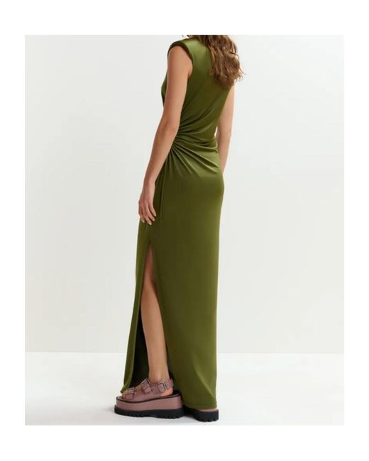 Essentiel Antwerp Green Joye 098 Draped Jersey Dress