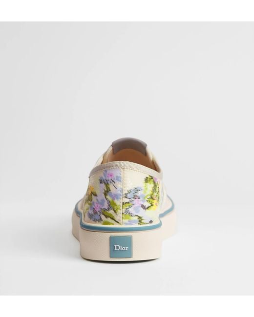 Dior White Printed Canvas Low-Top Sneakers