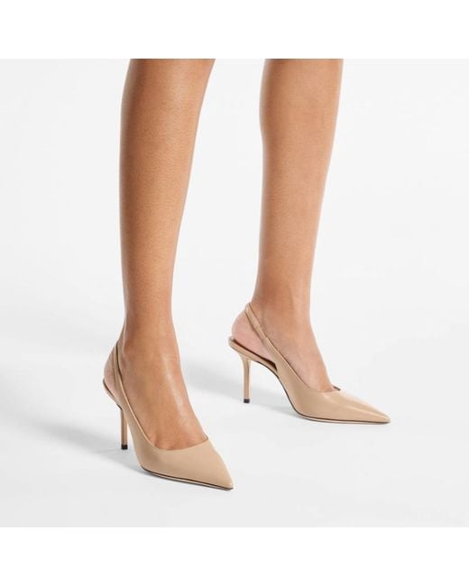 Jimmy Choo Natural Pointed-Toe High-Heeled Sandals