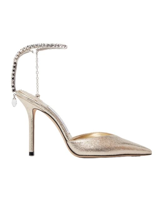 Jimmy Choo White Saeda 100 High-Heeled Sandals
