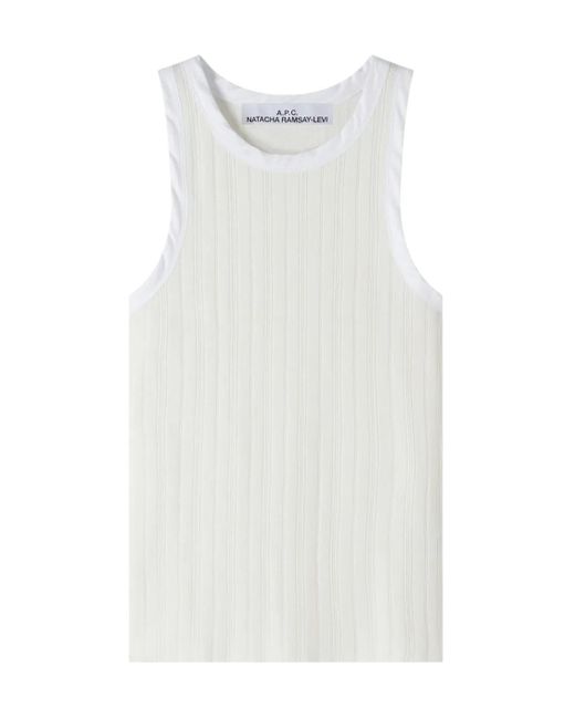 A.P.C. White Lemaitre Ribbed-Jersey Tank Top