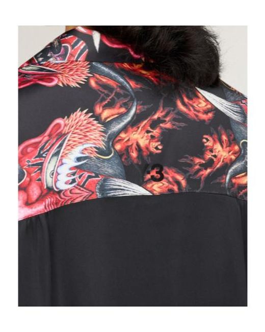 Y-3 Green Satin Graphic Shirt for men