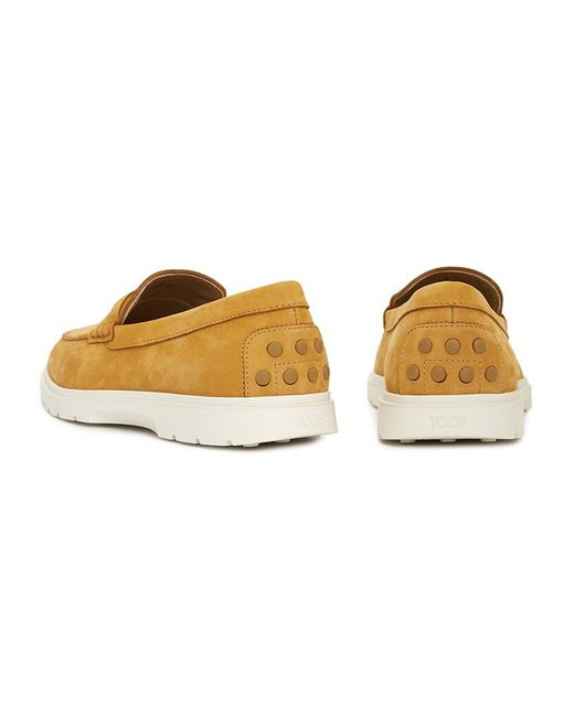 Tod's Yellow Round Toe Loafers for men
