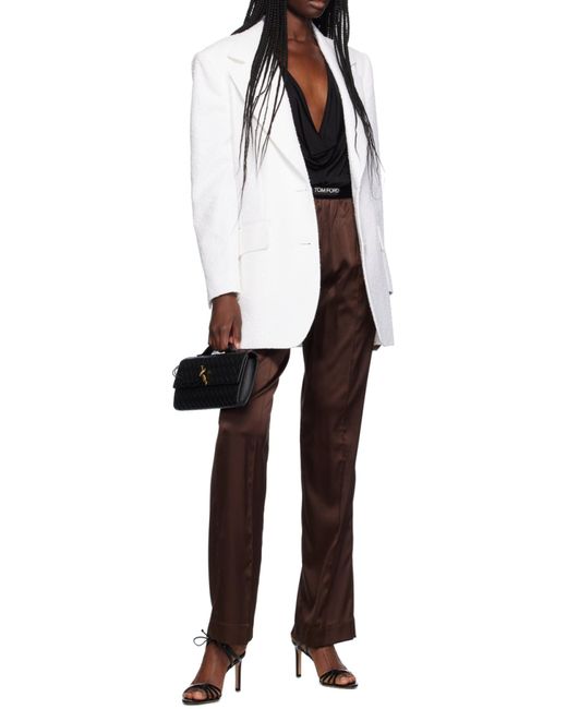Tom Ford Brown Stretched Satin Pj Pants
