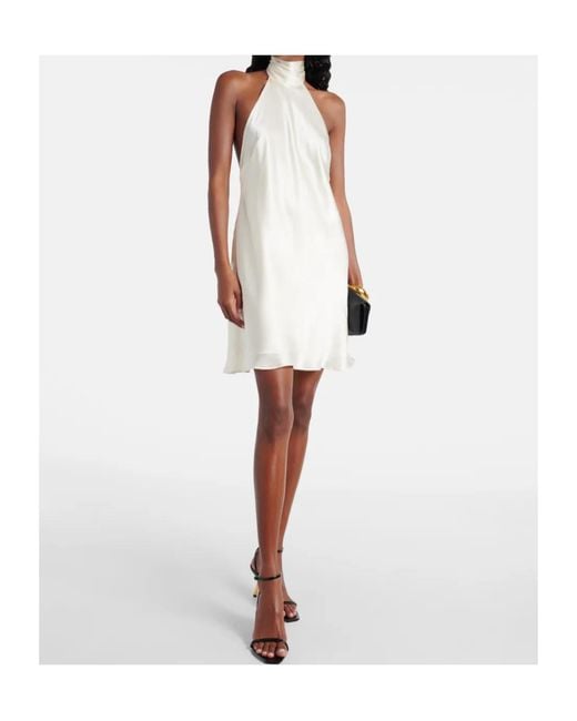 Rixo White Tie-Up Mini Dress