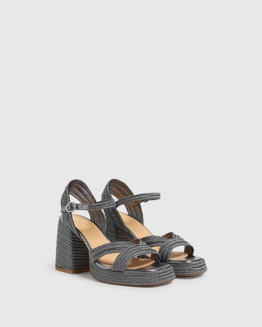 Castaner Gray Castañer Valle Interwoven Metallic Slingback Sandals