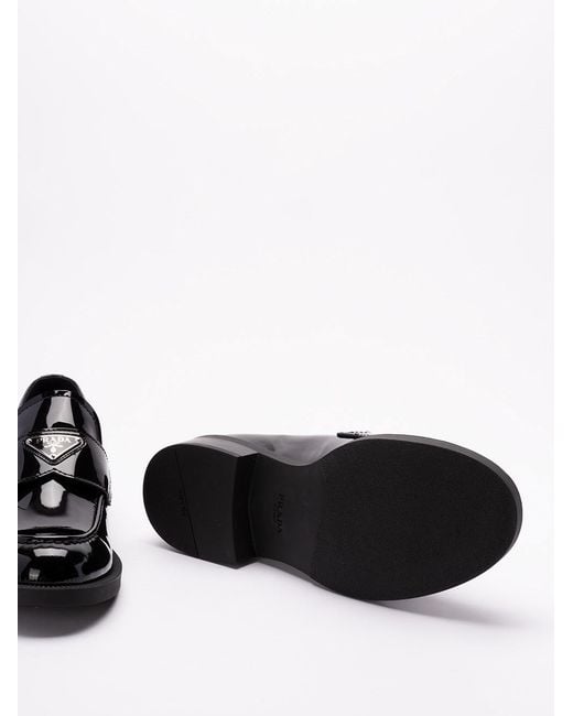 Prada Black Triangle-Logo Slip-On Loafers for men