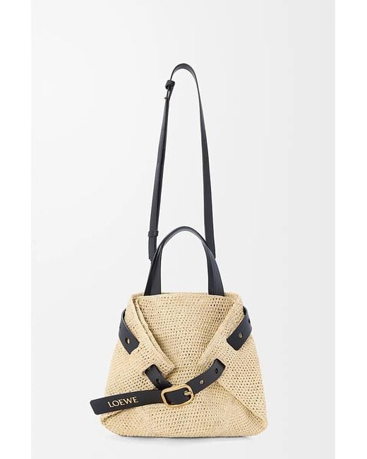 Loewe Natural Buckle Detailed Woven Tote Bag