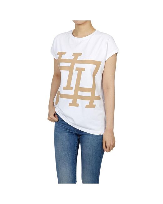 Herno White Logo Printed Crewneck T-Shirt