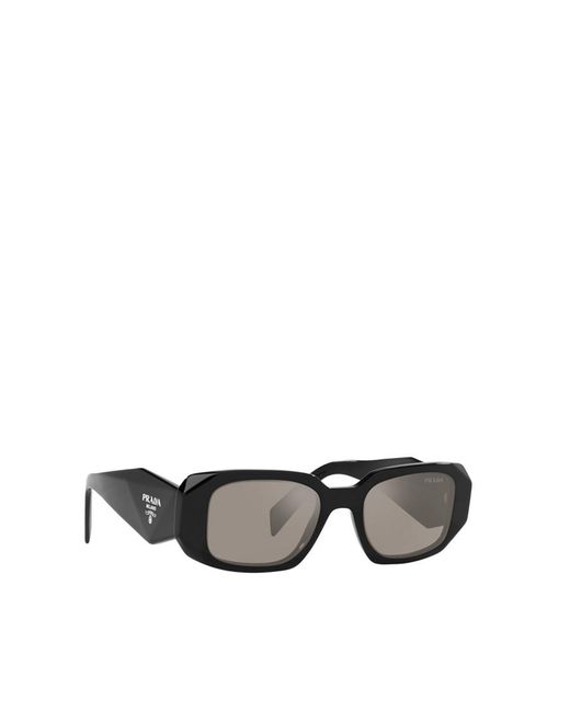 Prada White Eyewear Rectangular Frame Sunglasses
