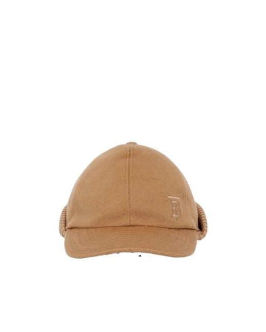Burberry Brown Tb Monogram-Embroidered Reconstructed Cap for men