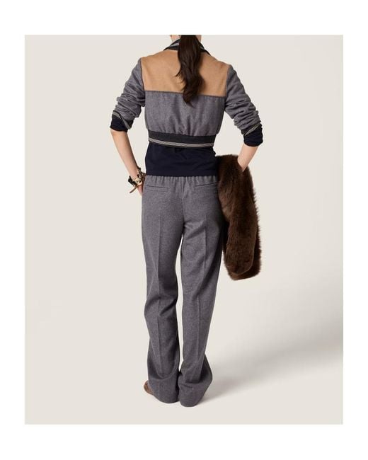 Miu Miu Gray Elasticated Waistband Trousers