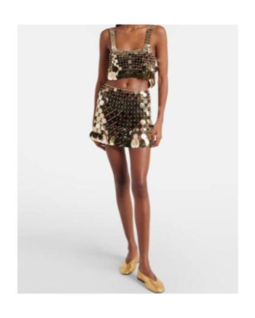Rabanne Brown Sequined Crop Top