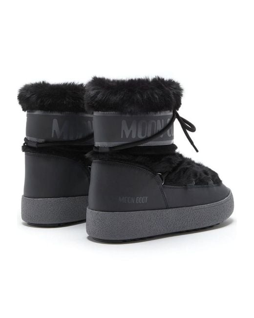 Moon Boot Black Ltrack Tube Faux-Fur Boots