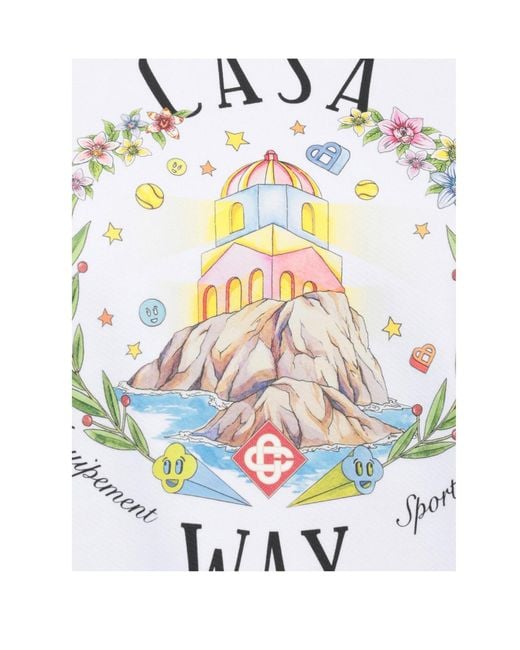 Casablanca White Casa Way Mountain Cotton Sweatshirt