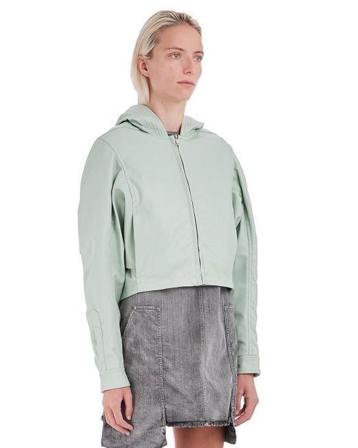 Rick Owens Green Short-Style Casual Jacket With A Hat