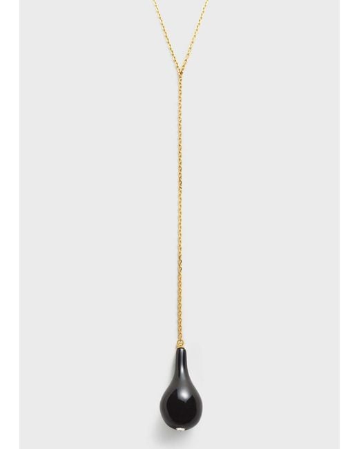 Totême White Large Onyx Drop Necklace