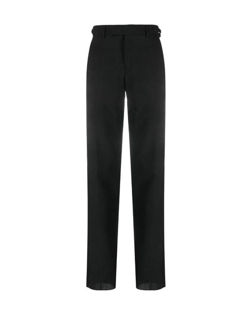 Versace Black High Waist Straight Leg Trousers for men