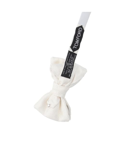 Tom Ford White Satin Bow Tie for men