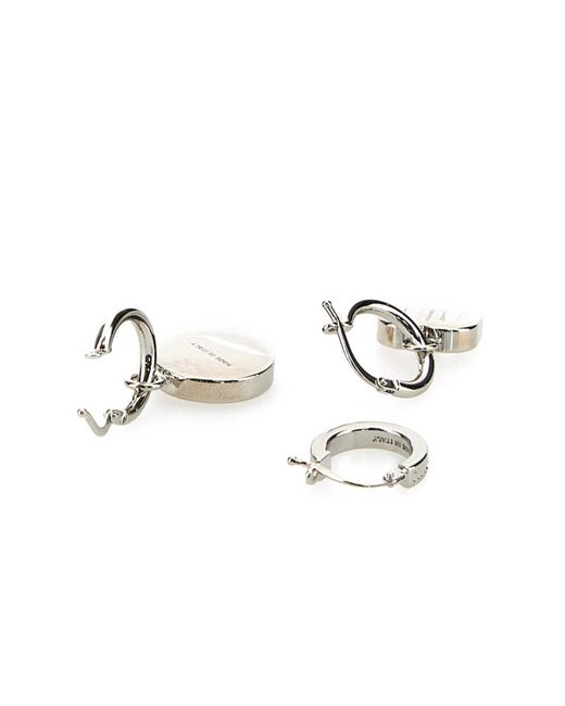 Miu Miu White Logo Earrings Three-Piece Set