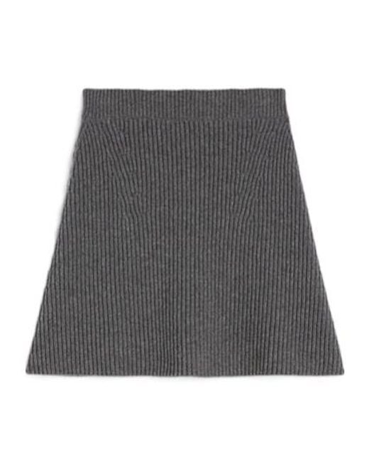 Jil Sander Gray Knit Mini Skirt