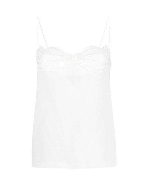 Saint Laurent White Sheer Tank Top