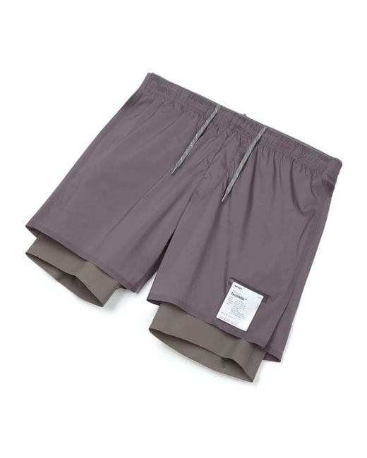 Satisfy Gray Layered Performance Shorts for men