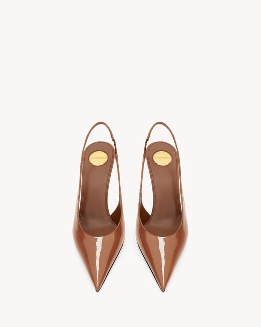 Saint Laurent White Guermantes Slingback Pumps