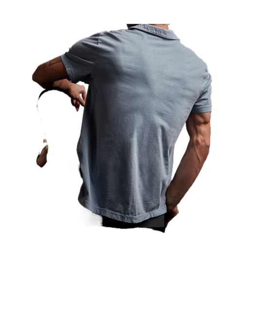 James Perse Blue Sueded Jersey Polo for men