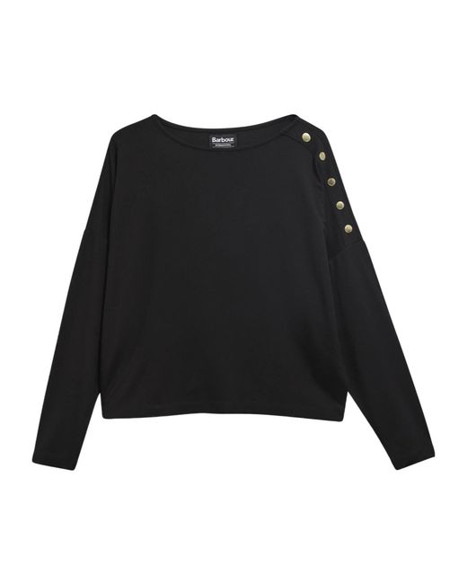 Barbour Black Button-Up Knit Top