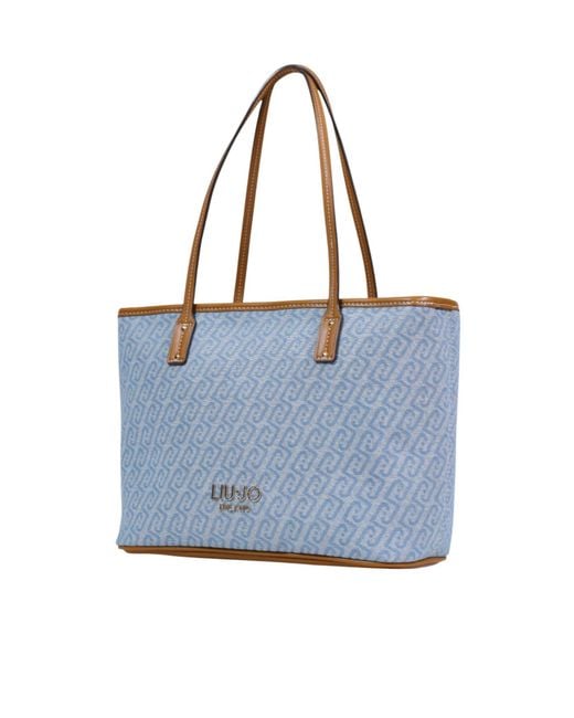 Liu Jo Blue Jacquard Denim Tote Bag