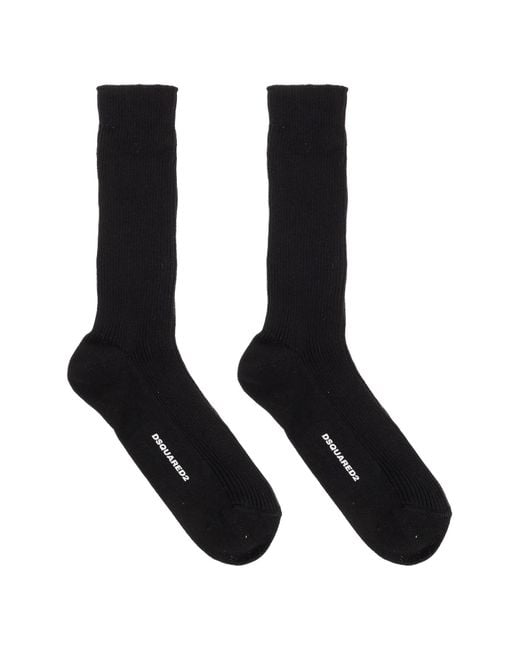 DSquared² Black Logo Socks for men