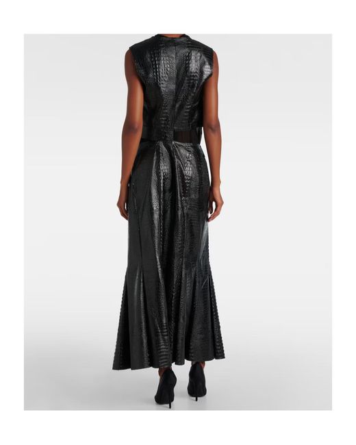 Junya Watanabe Black Snake Print Sleeveless Dress