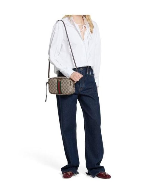 Gucci Brown Ophidia Small Camera Bag