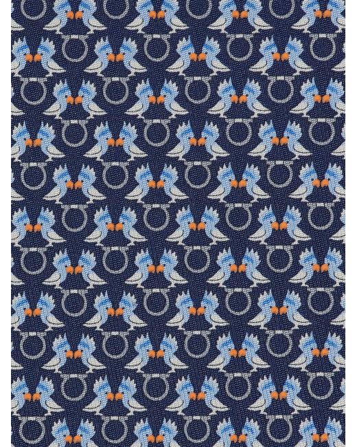 Ferragamo Blue Logo Tie for men