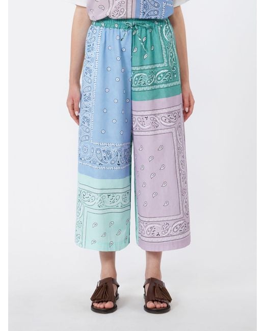 Weekend by Maxmara Blue Pepe Patchwork Bandana Trousers