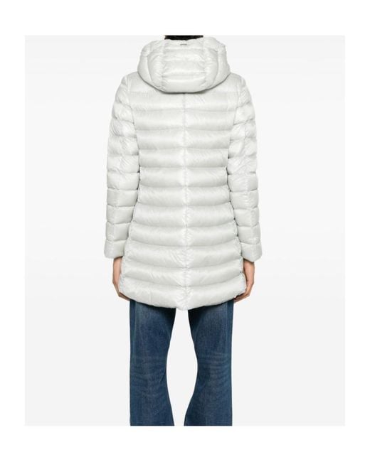 Herno White Quilted Hooded Coat