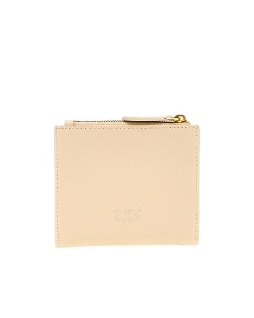 Pinko Natural Compact Leather Wallet