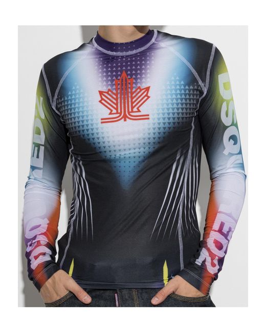 DSquared² Blue Long-Sleeved T-Shirt for men